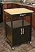 Catskill Craftsmen Kitchen Trolley, Black Base/Natural Top