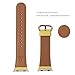 WFEAGL Compatible iWatch Band 38mm 40mm, Top Grain Leather Band Replacement Strap for iWatch Series 4,Series 3,Series 2,Series 1,Sport, Edition (Yellow + Silver Buckle, 38mm)