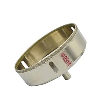 Generic 95mm Dia Shaft Round Silver Tone Professional Cutter Glass Hole Saw Drill Bit