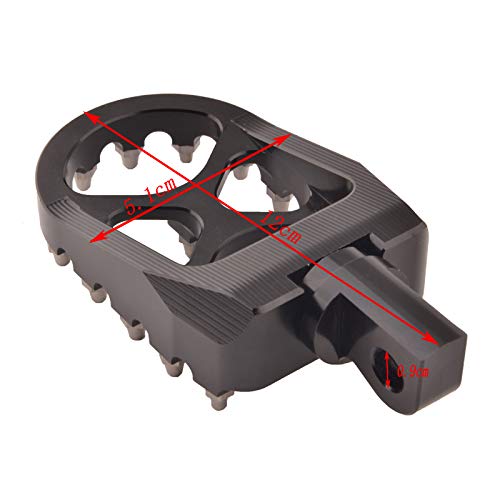 Goldfire Offroad Wide Motorcycle Fat Foot Pegs Pedals, 360° Roating Foot Pedals Footpegs Rests Suit for Harley Davidson Dyna Sportster Bobber (Black) - Thumbnail 2