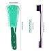 3 Pieces Detangling Brush Set with Edge Brush Double Sided, Hair Detangler for Afro America Textured 3a to 4c Kinky Wavy for Wet/ Dry/ Long Thick Curly Hair (Green, Purple, Black)