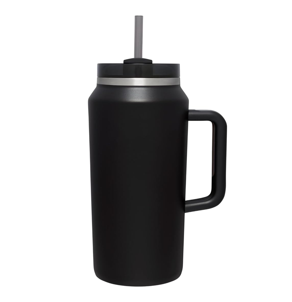 HaoYiShang Stanley Cup Travel Mugs Stainless Steel Vacuum Insulated Tumbler Mug with Lid and Straw for Water, Iced Tea or Coffee, Smoothie and More, 64 oz Black