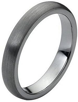 4mm Tungsten Carbide Classic Domed with Brushed finish Wedding Band Ring For Men or Ladies