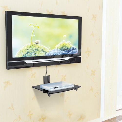 VonHaus Floating Wall Mount Shelf Bracket for DVD, Cable, AV, Games Consoles 33lbs Weight Capacity