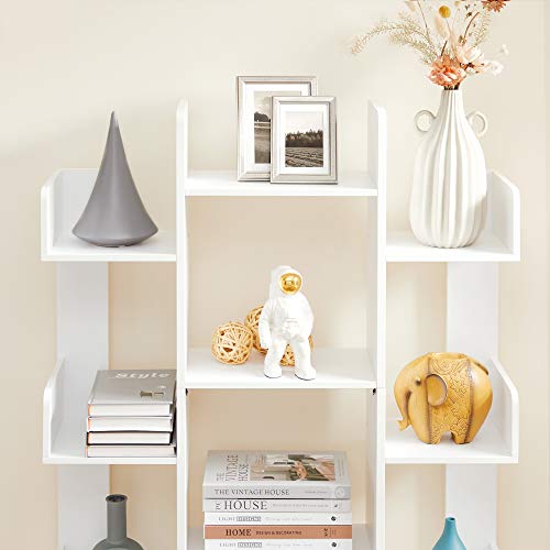 VASAGLE Bookshelf, TreeShaped Bookcase with 13 Storage Shelves