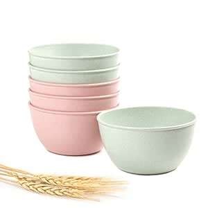 Shopwithgreen 6 unidades de cuencos de paja de trigo irrompibles ...