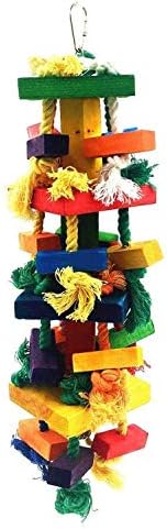 Bird Knots Block Chewing Toys Wooden Blocks for Parrot Parakeet Macaws African Greys Conures