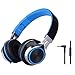 FOSTO Headphones, FT58 Stereo Foldable Headset Strong Low Bass Headphones with Microphone for iPhone, All Android Smartphones, PC, Laptop, Mp3/mp4, Tablet Earphones(Blue)