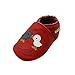 SAYOYO Baby Chicks Soft Sole Leather Infant Toddler Prewalker Shoes (Red, 12-18 Months)