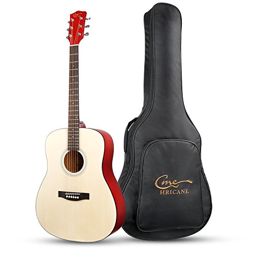 Hricane Acoustic Guitar 41" Full Size Dreadnought Steel String Folk
