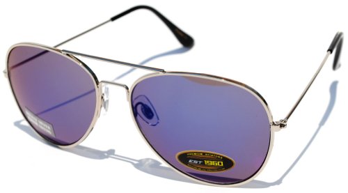 Aviator Sunglasses (Silver Blue) OWL.