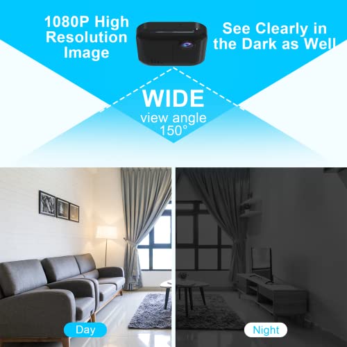 Mini Spy Camera Hidden Camera - ELANPHY Nanny Cam FHD 1080P Spy Cameras with Audio and Video, Indoor Camera Wireless with Motion Detection, Night Vision and Live Time Smartphone App