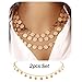 Zealmer Women Gold Plated Disc Pendant Necklace