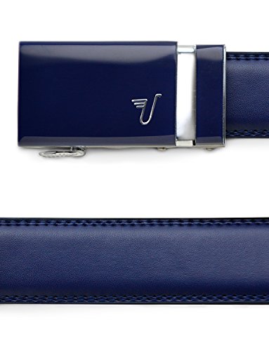 Mission Belt Men's Ratchet Belt - 35mm Blue Buckle / Blue Leather, Medium (33 - 35)