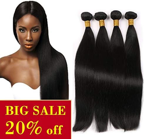 Brazilian Straight Hair 4 Bundles 100% Unprocessed Straight Virgin Human Hair Extensions Natural Black 10 12 14 16 inch Colorful Bird