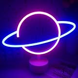 Ninboca Neon Planet Sign Pink Blue Led Neon Signs