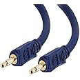 C2G Legrand 3.5MM Mono Audio Cable, Blue Auxiliary Audio Cable, 6 Feet Mono Cable, Male to Male Audio Cord, 1 Count, C2G 40620