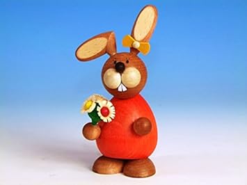 Paul Ullrich OSTERHÄSIN stehend mit Blumenstrauß / ca. 12 cm