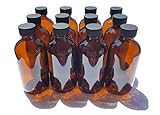 Amber Glass Bottle 4oz w/Lid (12 Pcs) by Levine