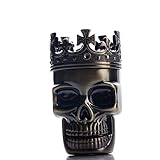 3 Piece Cool Skull Metal Spice Grinder, 3 Inch Small Pocket Herb Grinder Tool with Compact Sharp Teeth, Durable and Useful Easy to Clean