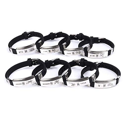 Yellow-Chimes-Kpop-BTS-Exquisite-Signature-Printing-Stainless-Steel-Silicon-Wristband-Unisex-Bracelet-for-Girls-and-Boys