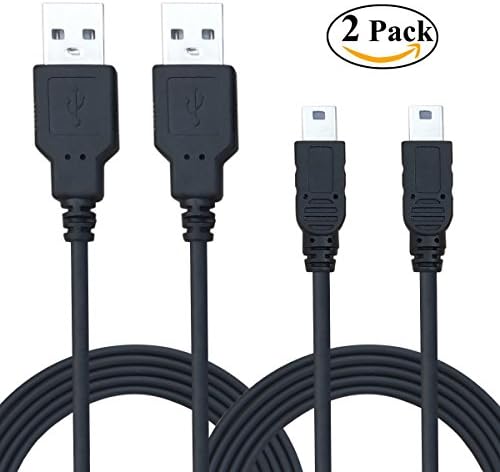 10Ft 2Pack PS3 usb controller charging cable cord, long data Transfer sync cords for SONY playstation 3 Slim charging charger power cord, A-Male to Mini-B SIX-Axis Wireless Dualshock replacement