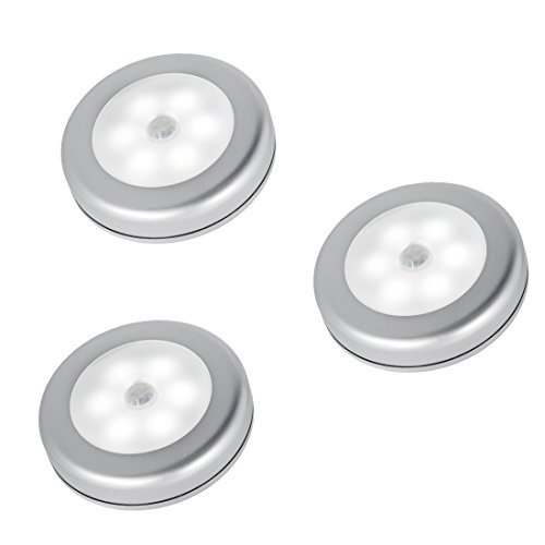 MP.S Premium Quality 60 Lm LED Motion Sensor Light Night Light – Set of 3 – Easy to Install with Built-in Magnet & 3M Adhesive Tapes – Battery Operated Wireless Motion Sensor Light for Closet