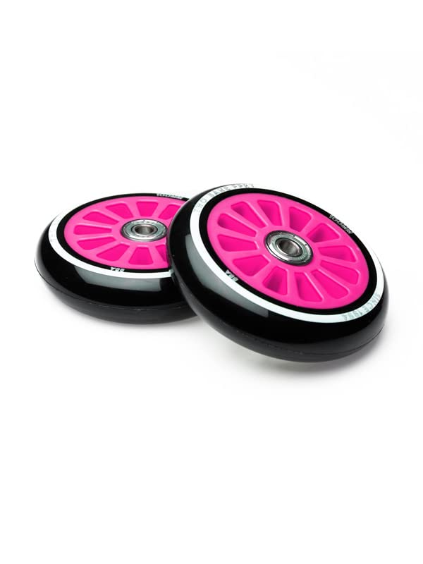 Two Bare Feet TBF Stunt Scooter Wheels - ABEC 9 Bearings Logo Pink (Pair)