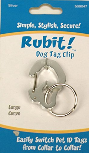 Rubit The Easy Dog Tag Curve Shape Switch Clip. Large Silver