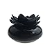 Bloss Cotton Swab Holder Cute Lotus Q-Tips Storage Organizer Bathroom Decorative Organizer, Black