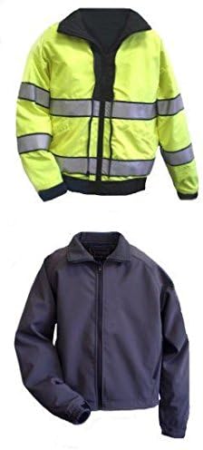 Gerber Outerwear Thriller SX Reversible with Soft Shell Liner Jacket, Navy - Lime, 71DX1/L XXXLR