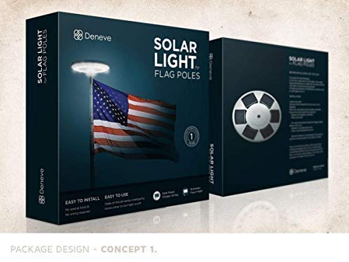 Deluxe Solar Flag Pole Light, Flag Light, LED Downlight for Most 15 to 25 Ft In-Ground Flag Poles, Fits 0.5" Wide Flag Ornament Spindles (Renewed) - Thumbnail 5