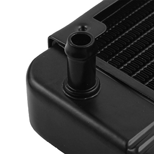 uxcell Aluminum Computer CPU 8 Pipes Water Cooling Heat Exchanger Radiator 80mm Black