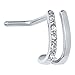 FreshTrends Stainless Steel Sparkle Double Faux Hoop L-Shape Nose Ring