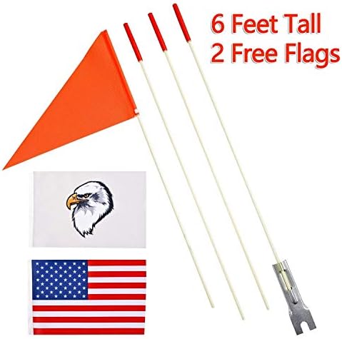 szlzhsm Bicycle Safety Flag 6' Safety Flag Bicycle Safty Flag Eagle and American Flag