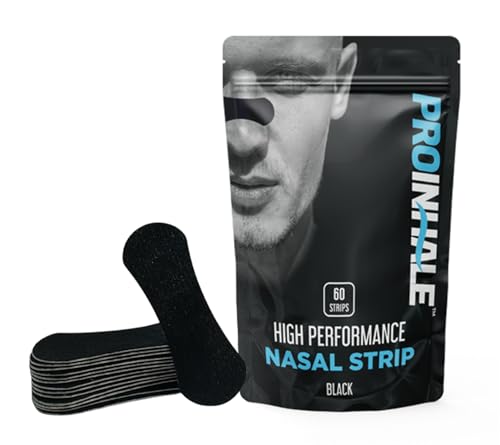 Athletic Nose Strips for Breathing – Flexible Nasal Strip for Comfortable Fit, Secure Hold, Non-Slip Adhesive Nose Tape, Sport and Sleep Nose Strips, 60 Count Nasal Expander Strips