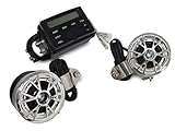 TMS Motorcycle ATV UTV Bike Audio FM Radio MP3 iPod Stereo Sound System Waterproof with 2 Speakers