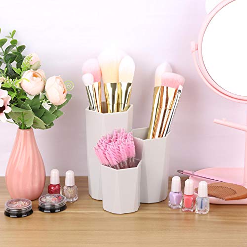 Plastic Makeup Brush Holder Organizer 3 Slot Cosmetic Storage Makeup