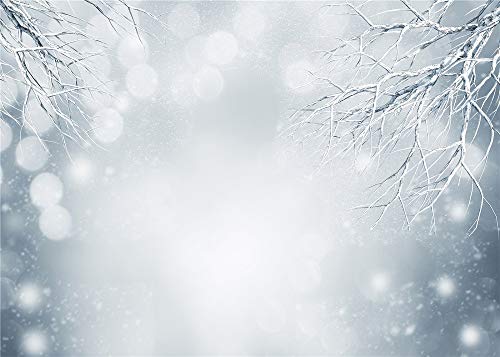 7x5ft Holiday White Snow Backdrop Photography White Frozen Tree Winter Background for Children Photo Backdrops Christmas Backdrops