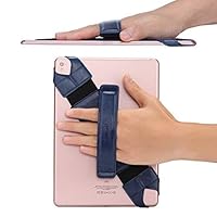 Joylink Hand Strap Holder Updated Version with Secure and 360°Swivel Leather Handle Grip Elastic Belt for All 10.1" Tablets (iPad Air Pro Samsung Nexus), Navy Blue