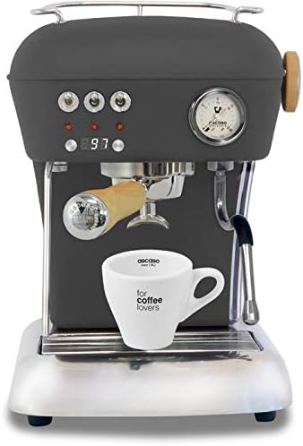 Ascaso Dream Up V3 Anthracite Gray PID Wood Handle Semi-Automatic 110 volt Espresso Machine - w/Ascaso Cup & Saucer