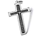 FUNRUN Stainless Steel Mens English Lord's Prayer Black Cross Pendant Necklace,Chain 24''
