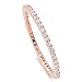espere CZ Paved Stackable Eternity Ring Diamond Wedding Band in Rose Gold Size 7