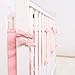 Habibee Baby Breathable Cotton Crib Bumper Pads for Standard Cribs Machine Washable Padded Crib, Pink, 4-Pieces