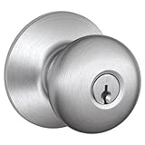 Schlage F51PLY626 Plymouth Keyed Entry Knob, Satin Chrome