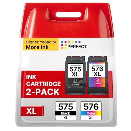 Washope PG-575XL CL-576XL Replacement Cartridge for Canon 575 and 576 PG575 XL CL576XL Compatible with Canon PIXMA TS3550i TS3551i TS3750i TR4750i TR4751i (Black Colour, 2-Pack)