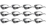 ABN Safety Glasses Protective Eyewear 12-Pack in Gray Smoke Shade - UV Protective ANSI Standard Lens Protective Glasses