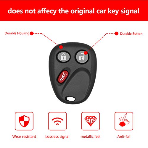 Keyless Entry Remote Control Car Key Fob Replacement for LHJ011, Fits 2003-2006 Chevy, GMC, Cadillac, Hummer, Pontiac, Saturn (Pack of 2) - Thumbnail 3