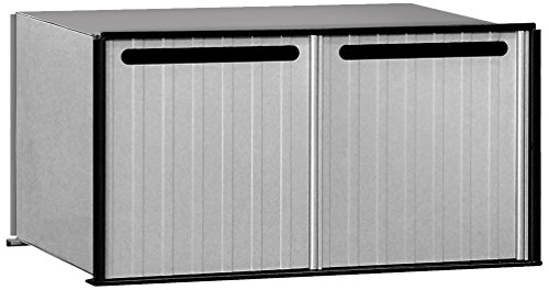 Salsbury Industries 2282 Aluminum Drop Box, 2 Compartments, Aluminum with Black…