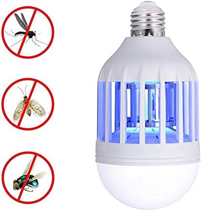 Clara Warren Bug Zapper Light Bulb, 2 in 1 Electronic Insect Killer, Fly Killer, Built in Insect Trap, Fits in 110V E26/E27 Light Bulb Socket, Suit for Indoor Outdoor Porch Patio Backyard